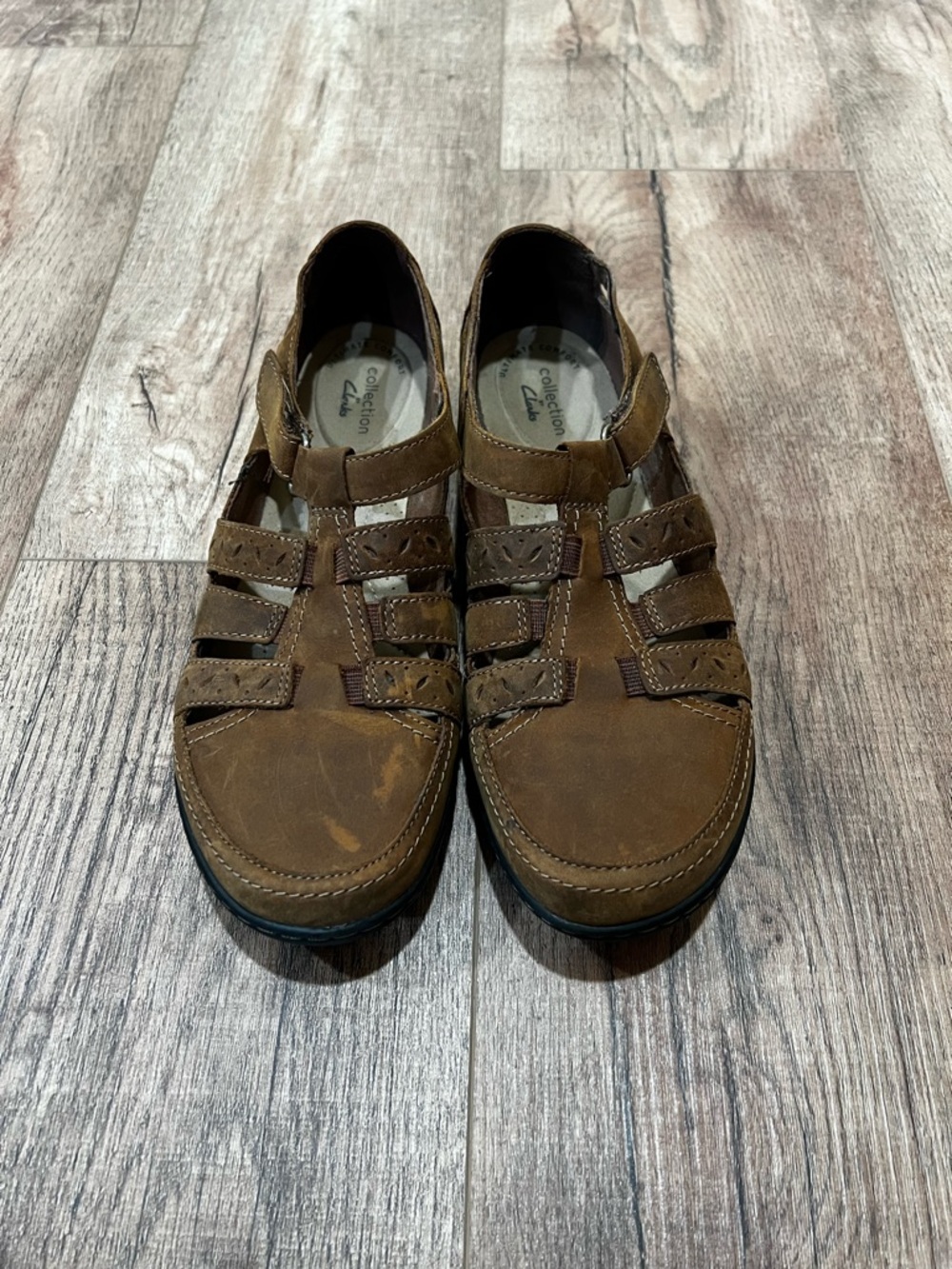 Women’s Clarks Brown Strappy Fisherman Sandal- 8